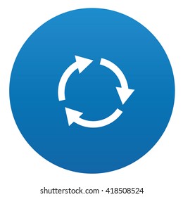 Arrow icon design on blue background,vector