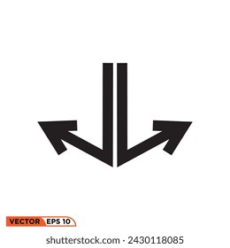 Diseño de icono de flecha vector gráfico de plantilla, signo y símbolo