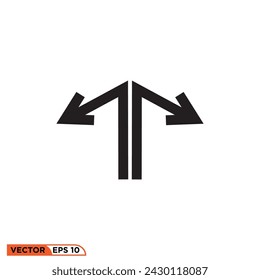 Arrow icon design vector graphic of template, sign and symbol