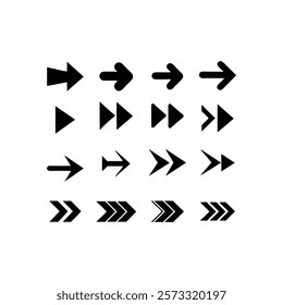 Arrow icon design.  Arrow vector icon illustration. Black arrow icon isolated on a white background.