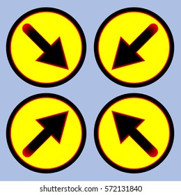 Arrow Icon Design Vector in Yellow Circle