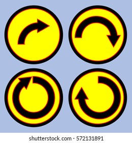 Arrow Icon Design Vector in Yellow Circle