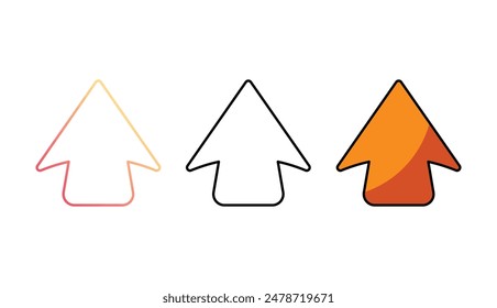 Arrow Up icon design with white background stock illustration