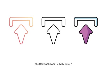 Flecha arriba icono diseño con fondo blanco ilustración de stock