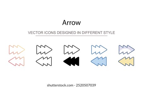 Arrow icon design with white background stock illustration