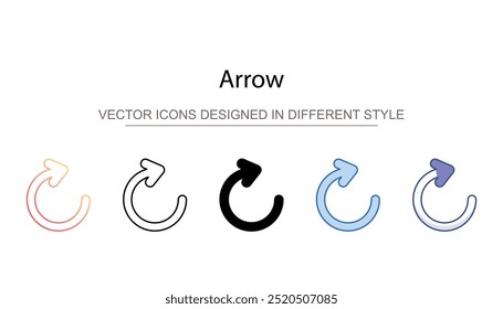 Arrow icon design with white background stock illustration