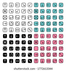 Arrow icon designs various styles