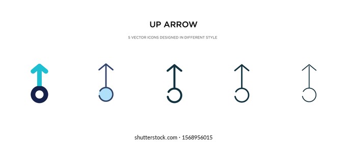 up arrow icon in different style vector illustration. two colored and black up arrow vector icons designed in filled, outline, line and stroke style can be used for web, mobile, ui