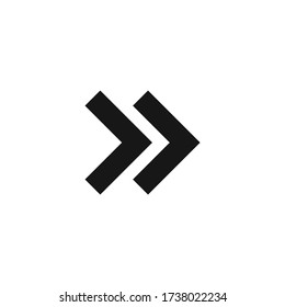Arrow icon directing right vector illustration.Next symbol.Double chevron arrow.Forward sign