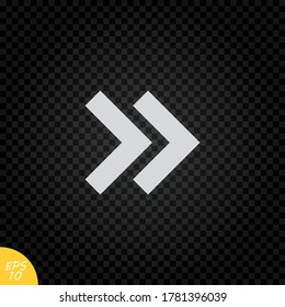 Arrow icon directing right vector illustration.Next symbol.Double chevron arrow.Forward sign