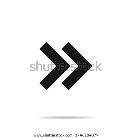 Arrow icon directing right vector illustration.Next symbol.Double chevron arrow.Forward sign