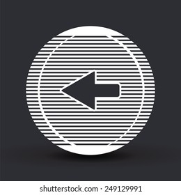 Arrow icon. Direction left symbol. Flat design style. Made vector illustration