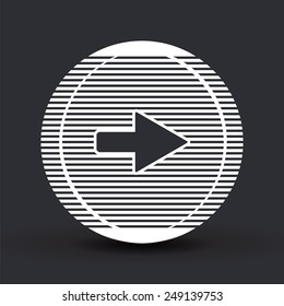 Arrow icon. Direction right  symbol. Flat design style. Made vector illustration
