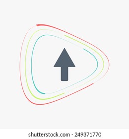 Arrow icon. Direction right or up symbol. Flat design style. Made vector illustration