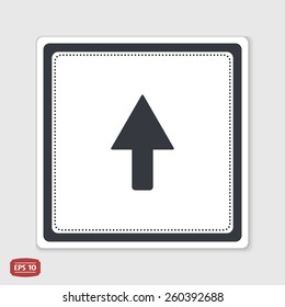 Arrow icon. Direction right or up symbol. Flat design style. Made vector illustration. Emblem or label with shadow.