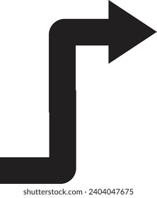 Arrow icon, direction sign, black arrow vector
