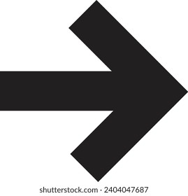 Arrow icon, direction sign, black arrow vector