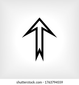 Icono de flecha arriba. Símbolo de dirección: vector.