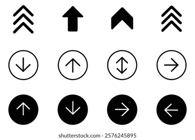 arrow icon. directional symbol. navigation arrows. up and down arrow