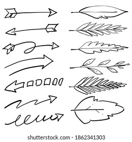 arrow icon doodle simple line