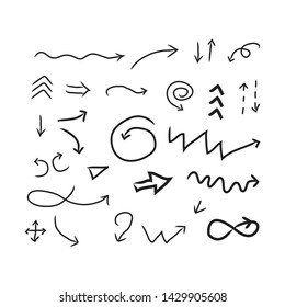 arrow icon doodle style design element