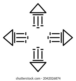 Arrow : up icon, down icon, right icon and left icon – Black and White