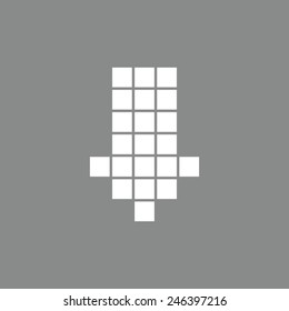 Arrow icon - down . Vector. The illustration on gray background