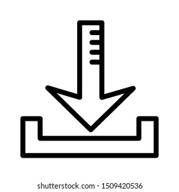 Arrow icon. download logo. web user interface element. vector line icon design. isolated on white background. vector  illustration