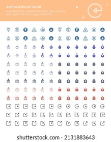 Arrow icon for download, upload, access, and add and subtraction.