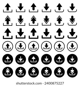 Arrow icon for download, upload, access, and add and subtraction.