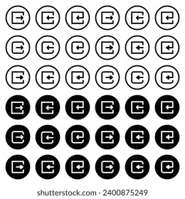 Icono de flecha para descargar, cargar, acceder y añadir y restar.