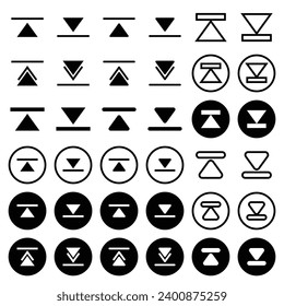 Arrow icon for download, upload, access, and add and subtraction.