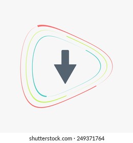 Arrow icon. Downward direction symbol. Flat design style. Made vector illustration