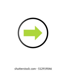 Arrow icon in duo tone color. Direction shopping checkout