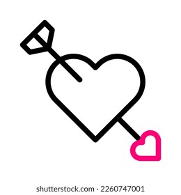 arrow icon duocolor pink style valentine illustration vector element and symbol perfect. Icon sign from modern collection for web.
