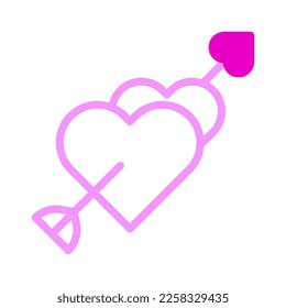 arrow icon duotone pink style valentine illustration vector element and symbol perfect. Icon sign from modern collection for web.