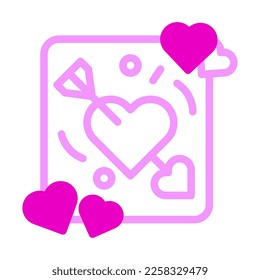 arrow icon duotone pink style valentine illustration vector element and symbol perfect. Icon sign from modern collection for web.