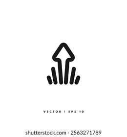 Arrow Up Icon. Editable Stroke