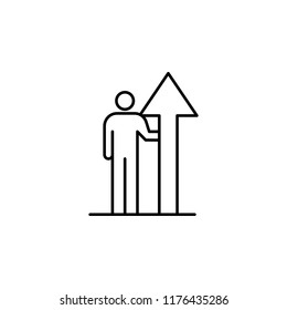 arrow up icon. Element of conceptual figures icon for mobile concept and web apps. Thin line arrow up icon can be used for web and mobile