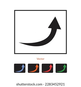 arrow icon flat black on white background,