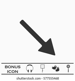 Arrow icon flat. Black pictogram on white background. Vector illustration symbol and bonus button