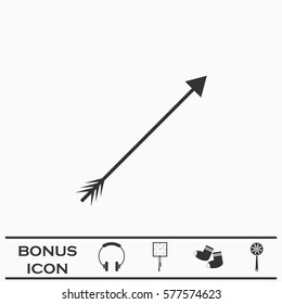 Arrow icon flat. Black pictogram on white background. Vector illustration symbol and bonus button