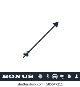 Arrow icon flat. Black pictogram on white background. Vector illustration symbol and bonus button
