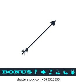 Arrow icon flat. Black pictogram on white background. Vector illustration symbol and bonus button