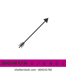 Arrow icon flat. Black pictogram on white background. Vector illustration symbol and bonus button