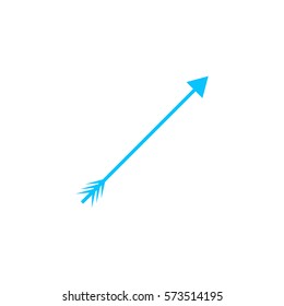 Arrow icon flat. Blue pictogram on white background. Vector illustration symbol