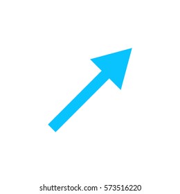 Arrow icon flat. Blue pictogram on white background. Vector illustration symbol