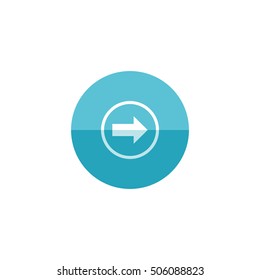 Arrow icon in flat color circle style. Direction forward