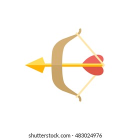 Arrow icon in flat color style. Love Valentine cupid flirt