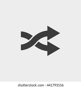 Arrow icon in a flat design in black color. Vector illustration eps10